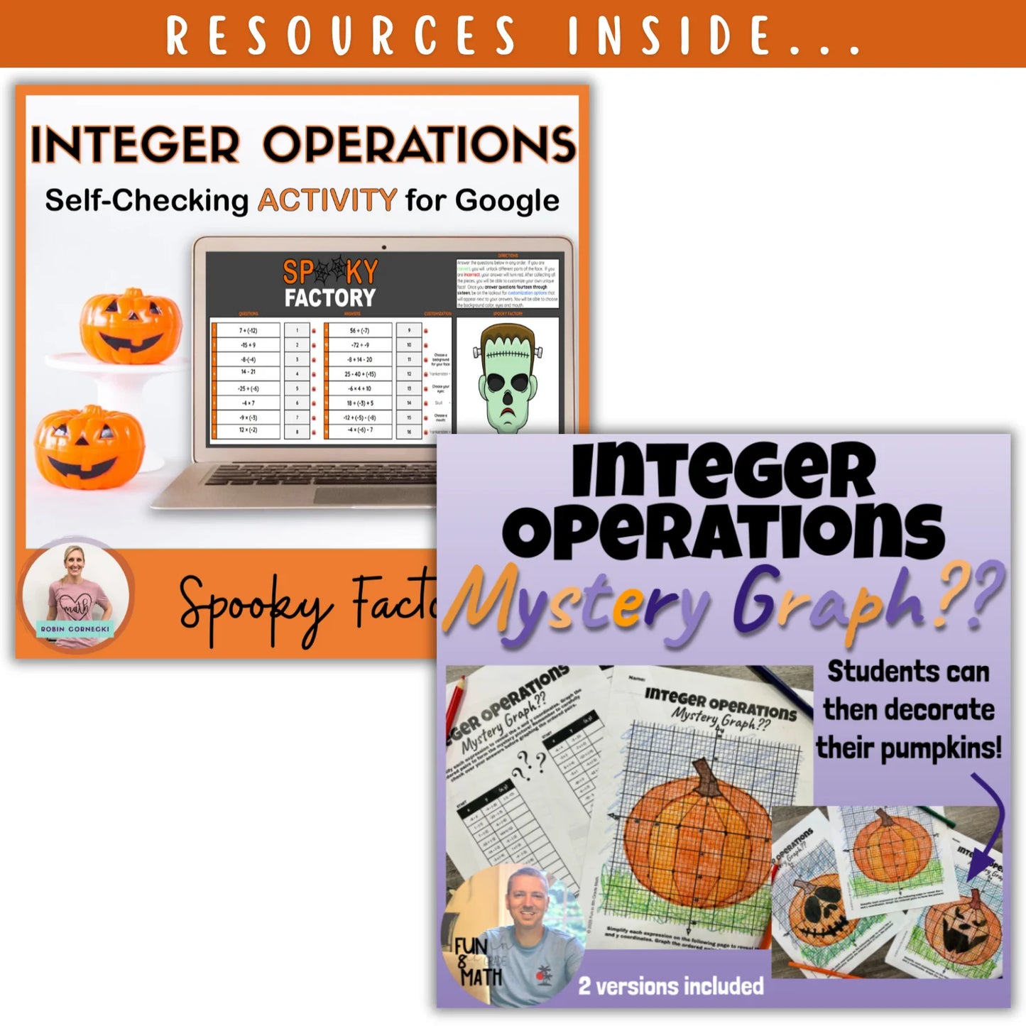 Integer Operations: Fall + Halloween Mini Bundle 🍁🎃