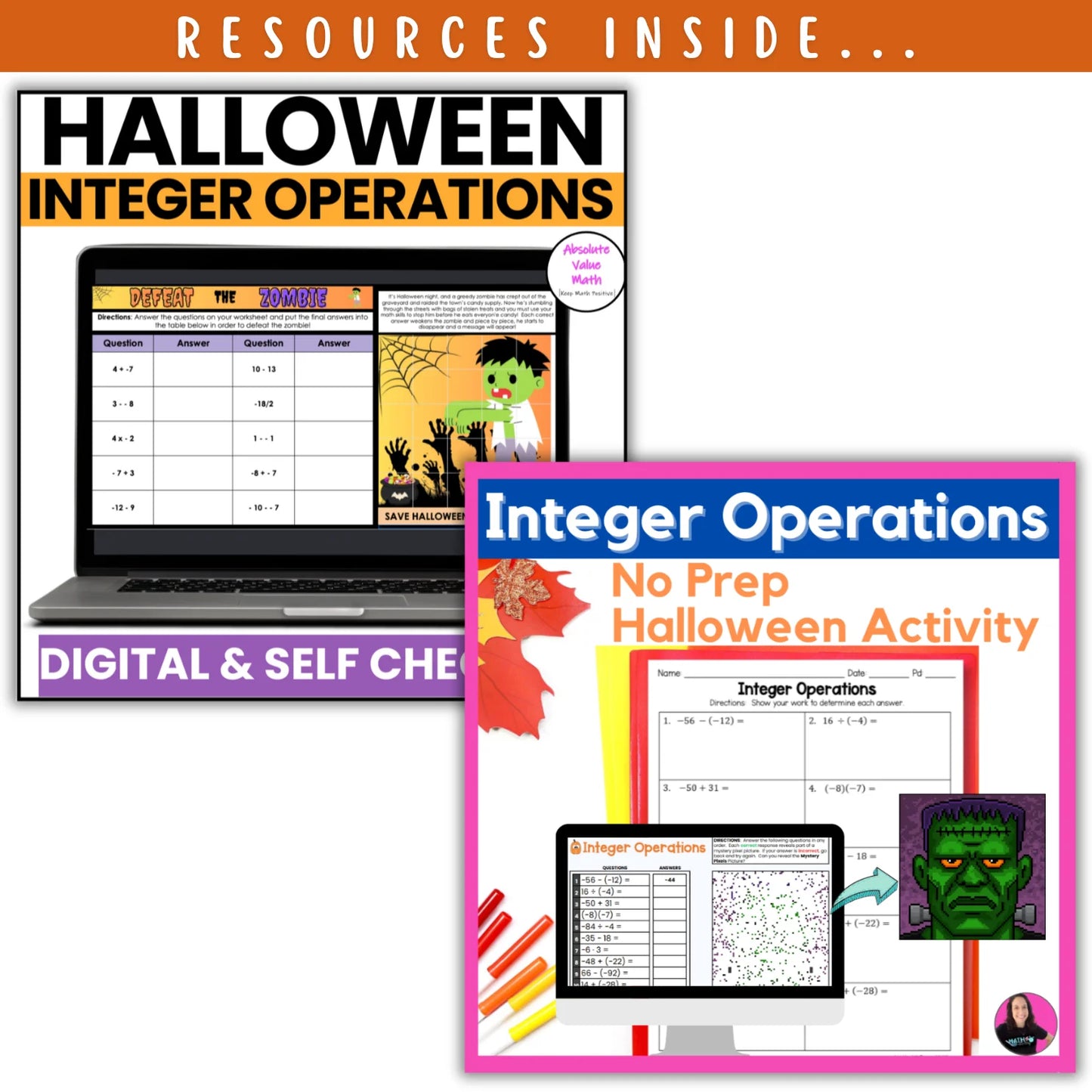 Integer Operations: Fall + Halloween Mini Bundle 🍁🎃
