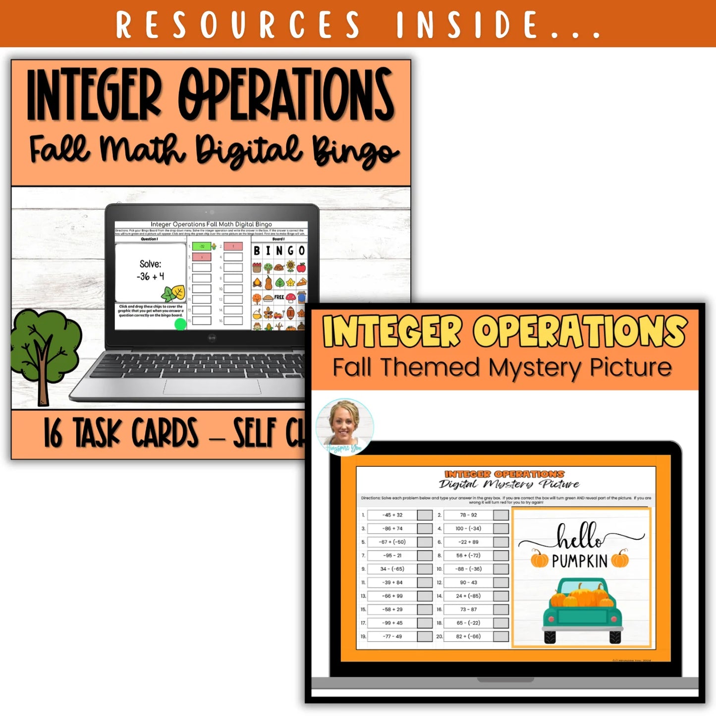 Integer Operations: Fall + Halloween Mini Bundle 🍁🎃
