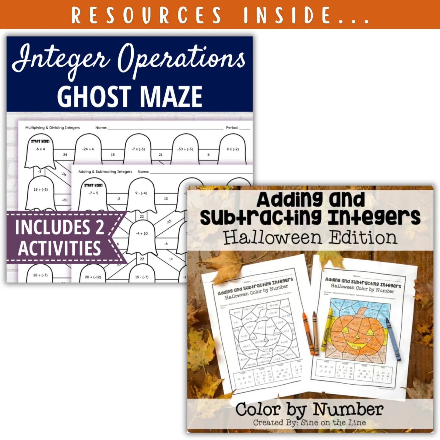 Integer Operations: Fall + Halloween Mini Bundle 🍁🎃