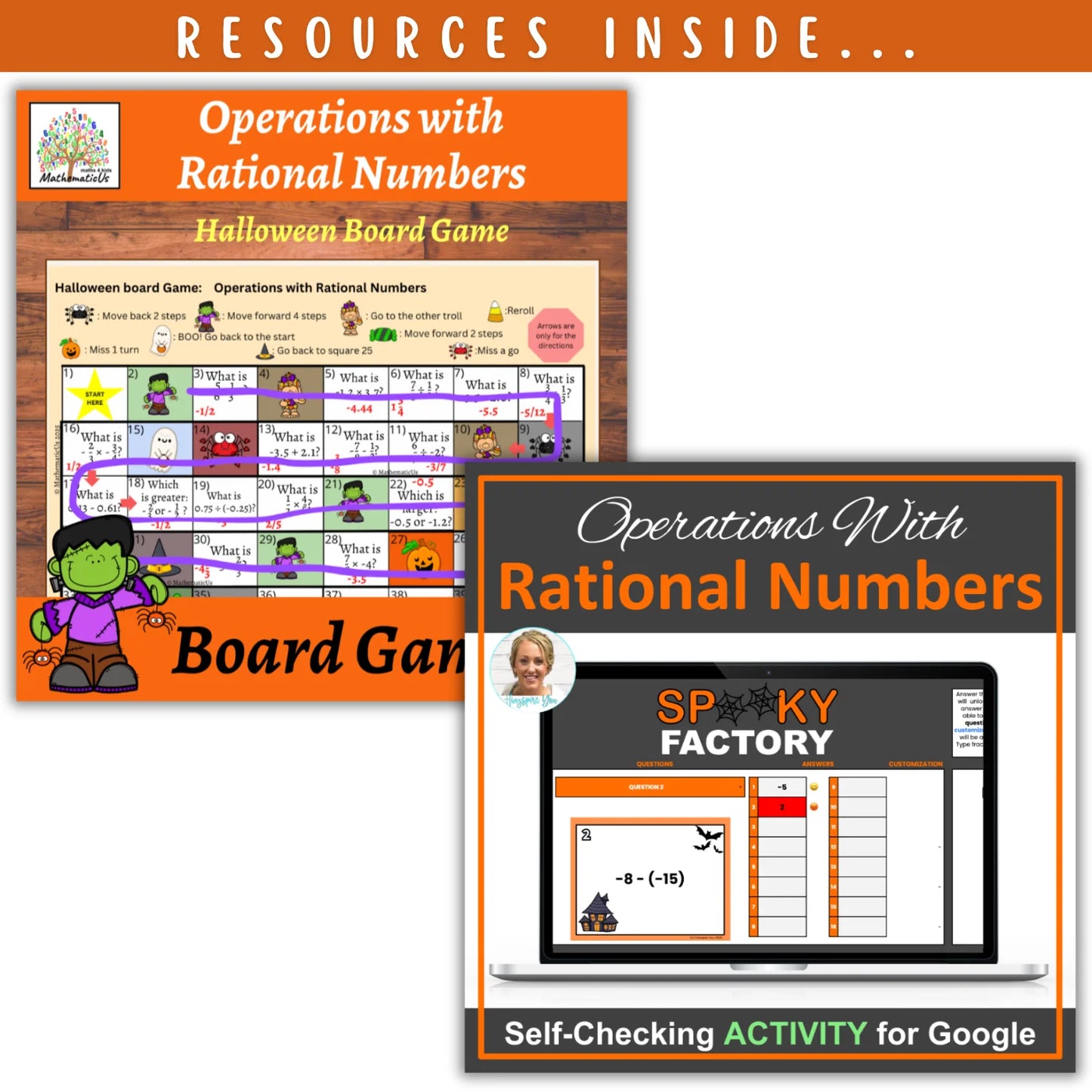 Operations with Rational Number: Fall + Halloween Mini Bundle 🍁🎃