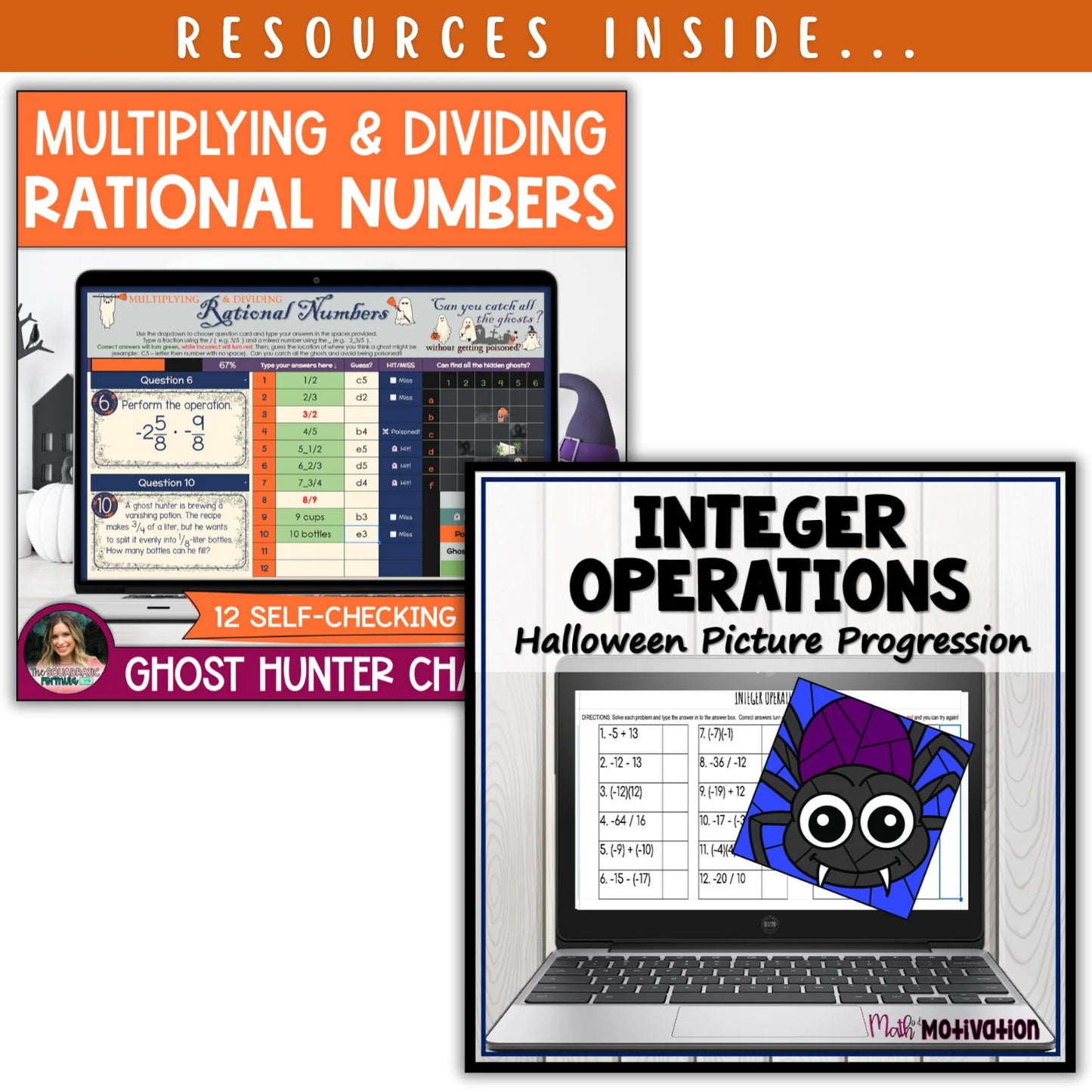 Operations with Rational Number: Fall + Halloween Mini Bundle 🍁🎃