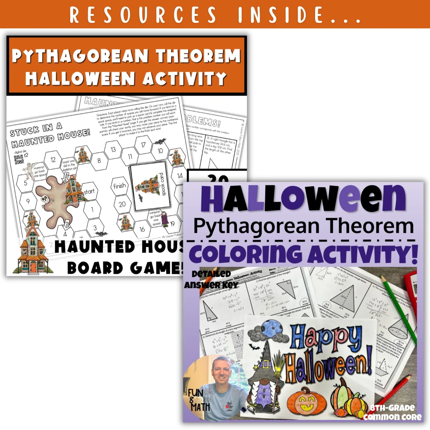 Pythagorean Theorem: Fall + Halloween Mini Bundle 🍁🎃