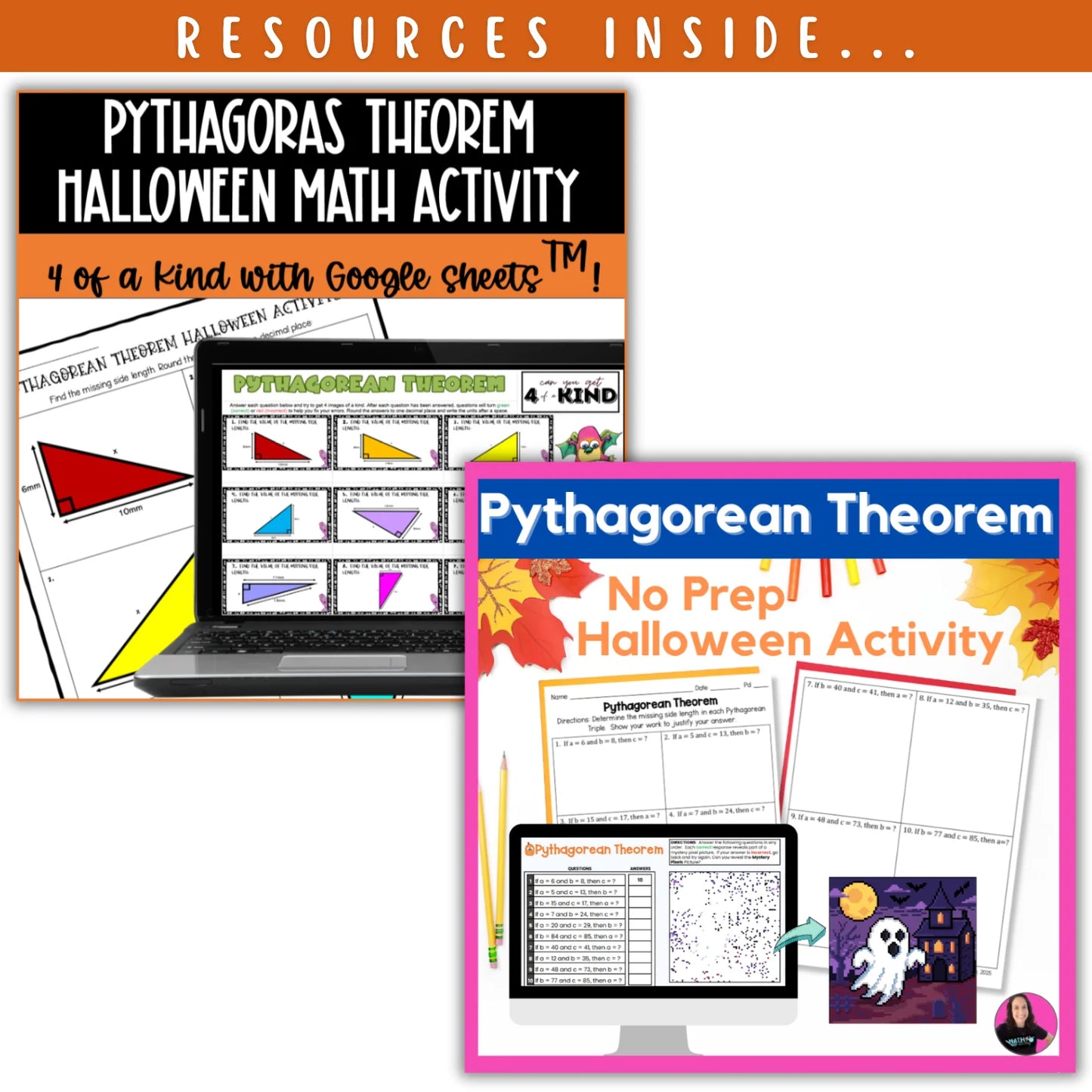 Pythagorean Theorem: Fall + Halloween Mini Bundle 🍁🎃