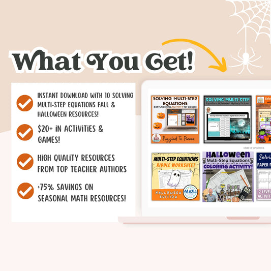 Solving Multi-Step Equations: Fall + Halloween Mini Bundle 🍁🎃