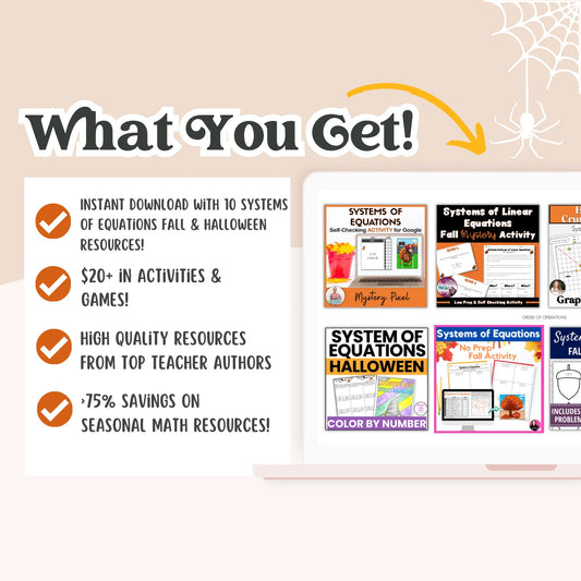 Systems of Equations: Fall + Halloween Mini Bundle 🍁🎃