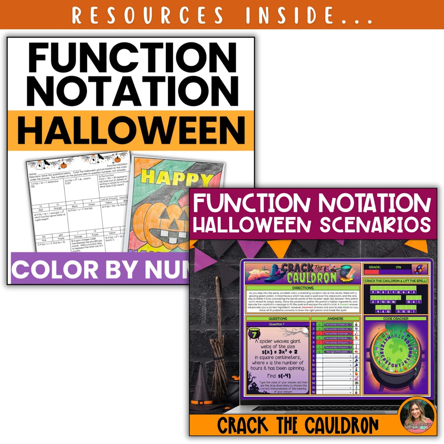 Function Notation: Fall + Halloween Mini Bundle 🍁🎃