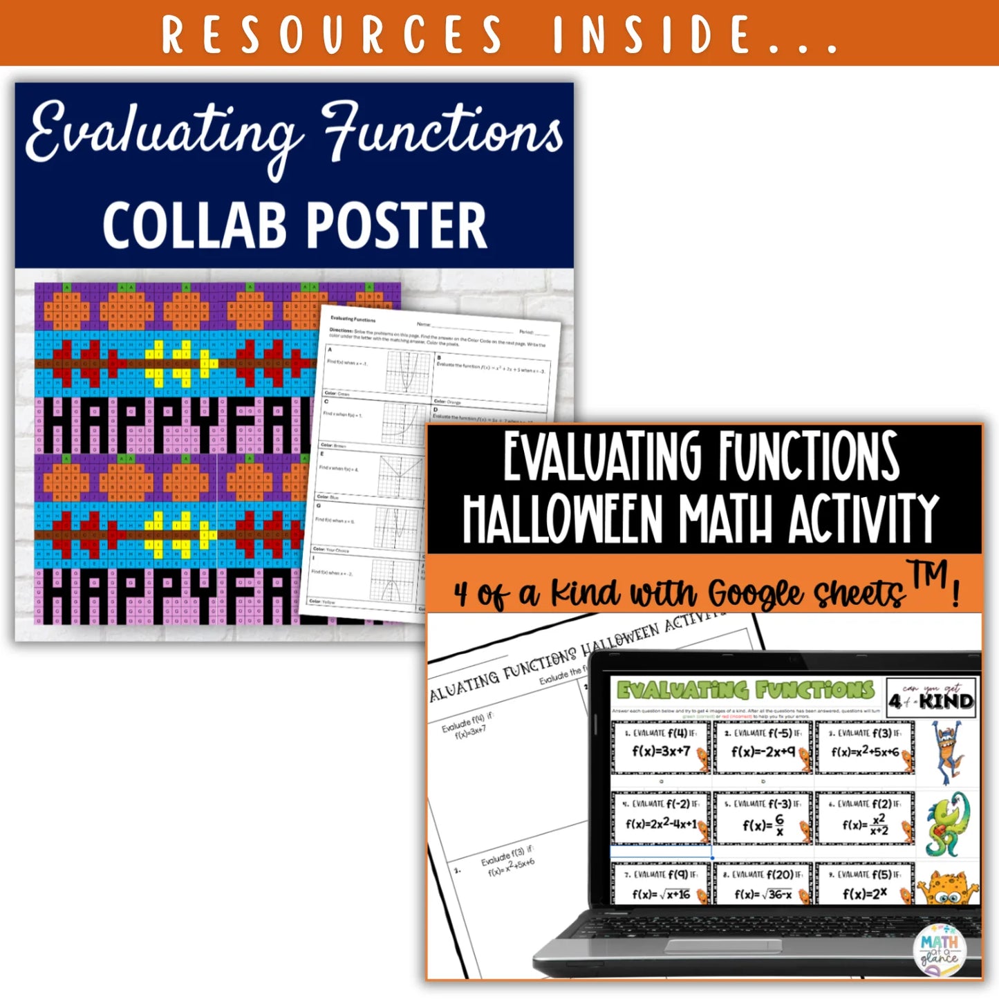 Function Notation: Fall + Halloween Mini Bundle 🍁🎃