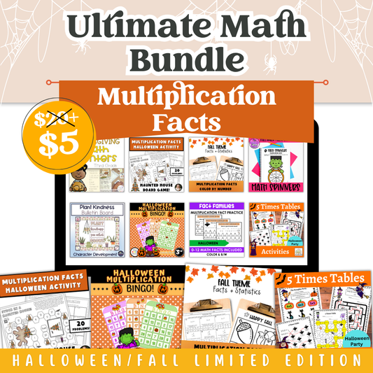Multiplication Facts: Fall + Halloween Mini Bundle 🍁🎃