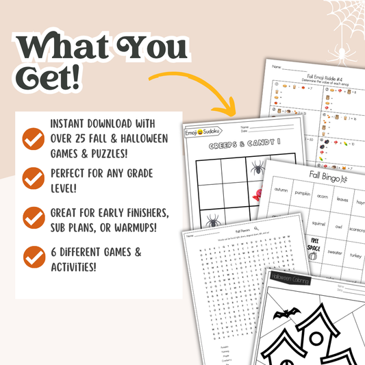 Halloween & Fall Puzzle + Activity Pack!