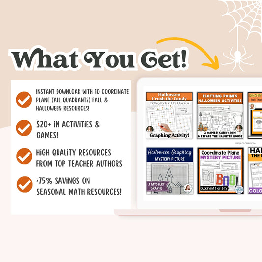 Coordinate Plane (all quadrants): Fall + Halloween Mini Bundle 🍁🎃