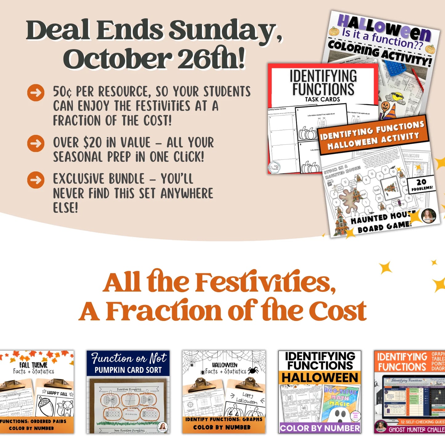 Identifying Functions: Fall + Halloween Mini Bundle 🍁🎃