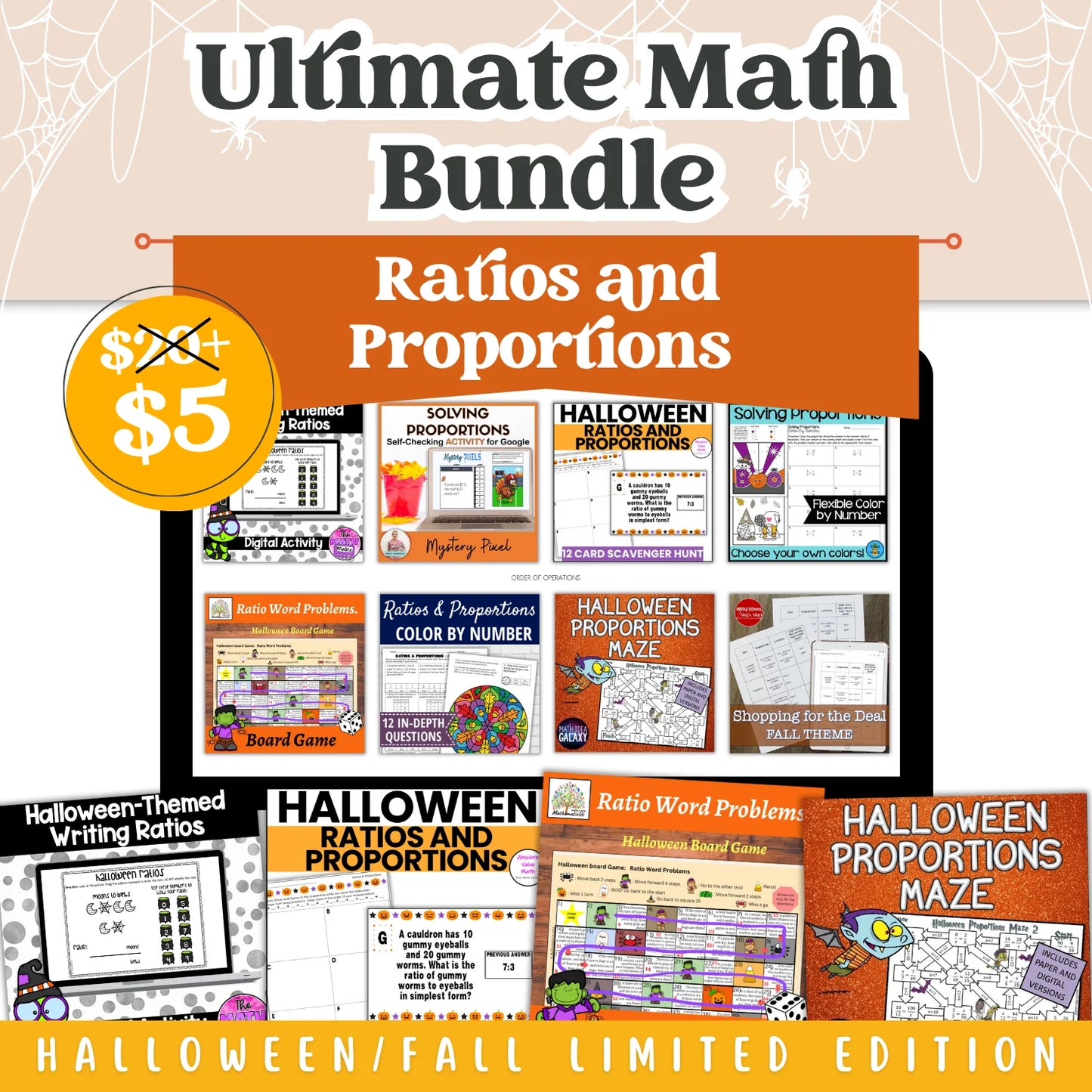Ratios and Proportions: Fall + Halloween Mini Bundle 🍁🎃