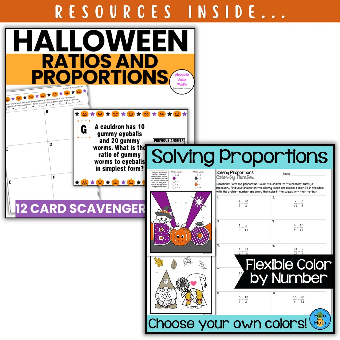 Ratios and Proportions: Fall + Halloween Mini Bundle 🍁🎃