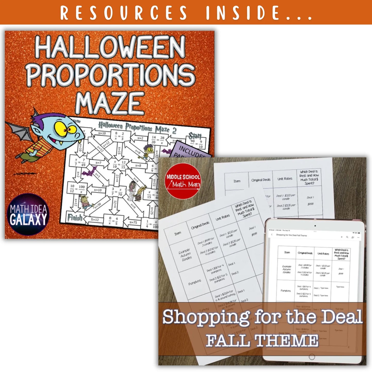 Ratios and Proportions: Fall + Halloween Mini Bundle 🍁🎃
