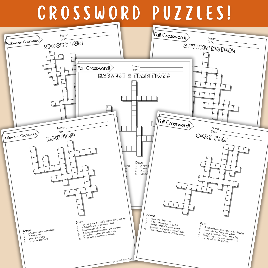 Halloween & Fall Puzzle + Activity Pack!