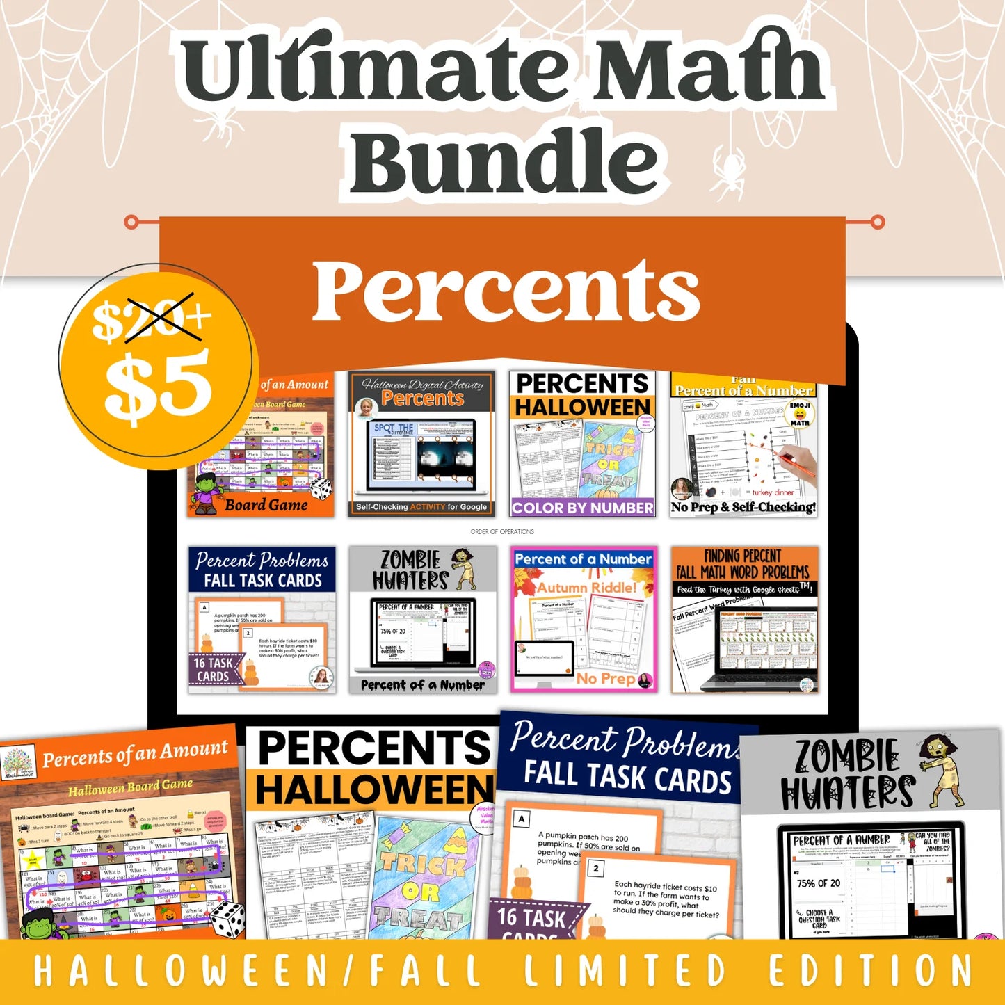 Percents: Fall + Halloween Mini Bundle 🍁🎃