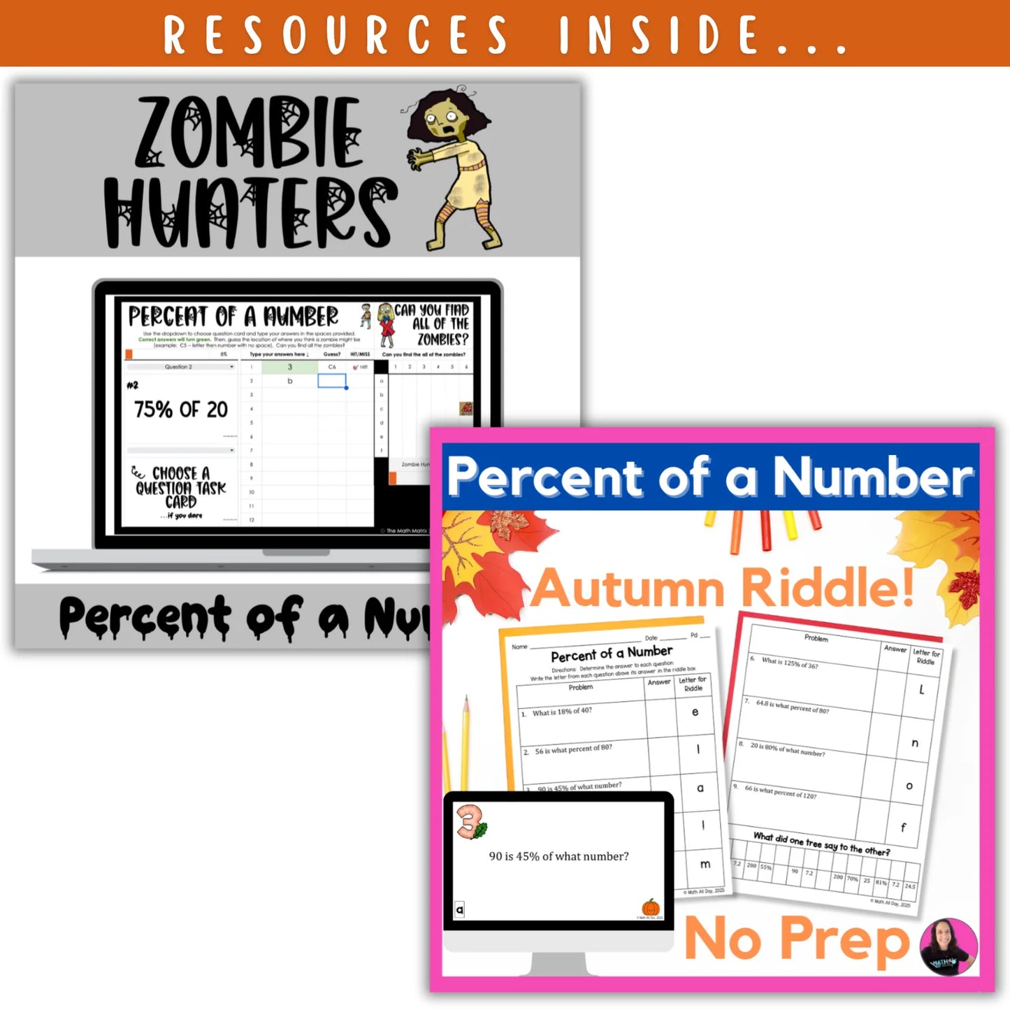 Percents: Fall + Halloween Mini Bundle 🍁🎃