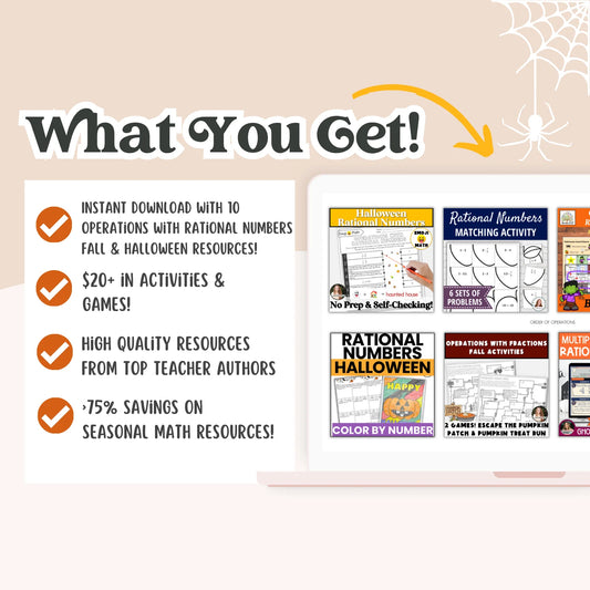 Operations with Rational Number: Fall + Halloween Mini Bundle 🍁🎃