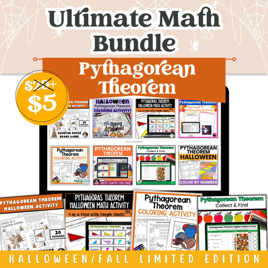 Pythagorean Theorem: Fall + Halloween Mini Bundle 🍁🎃