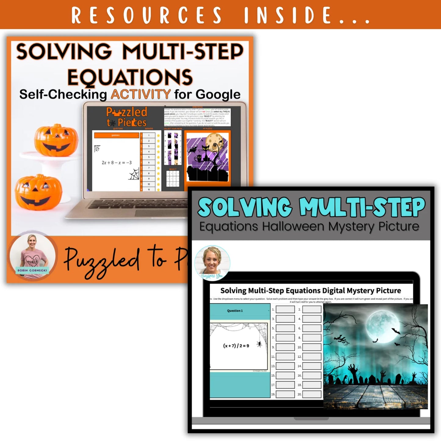 Solving Multi-Step Equations: Fall + Halloween Mini Bundle 🍁🎃