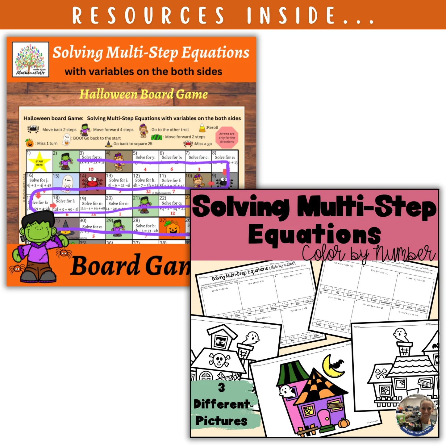 Solving Multi-Step Equations: Fall + Halloween Mini Bundle 🍁🎃