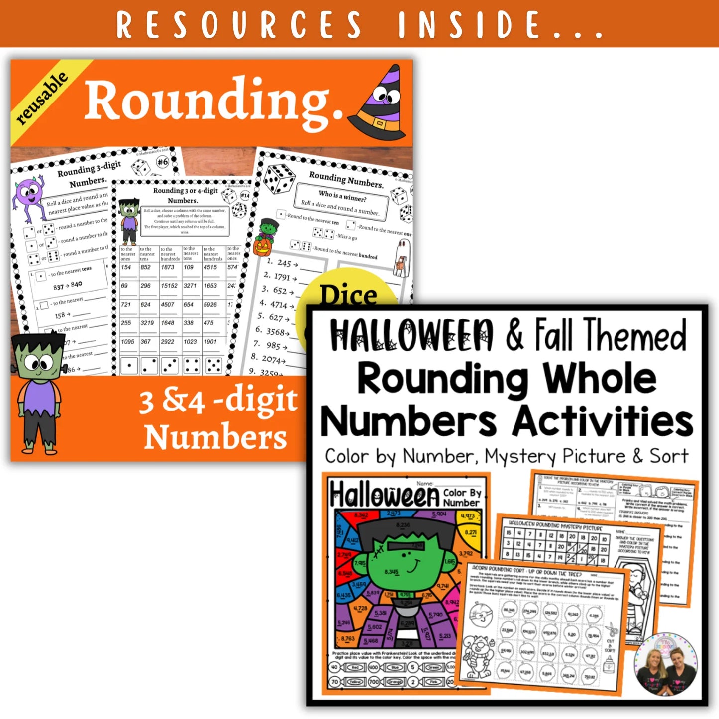 Rounding Whole Numbers: Fall + Halloween Mini Bundle 🍁🎃