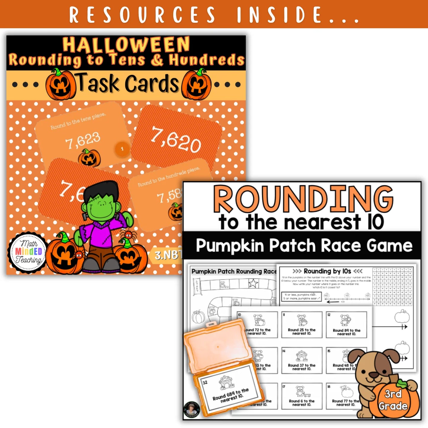 Rounding Whole Numbers: Fall + Halloween Mini Bundle 🍁🎃