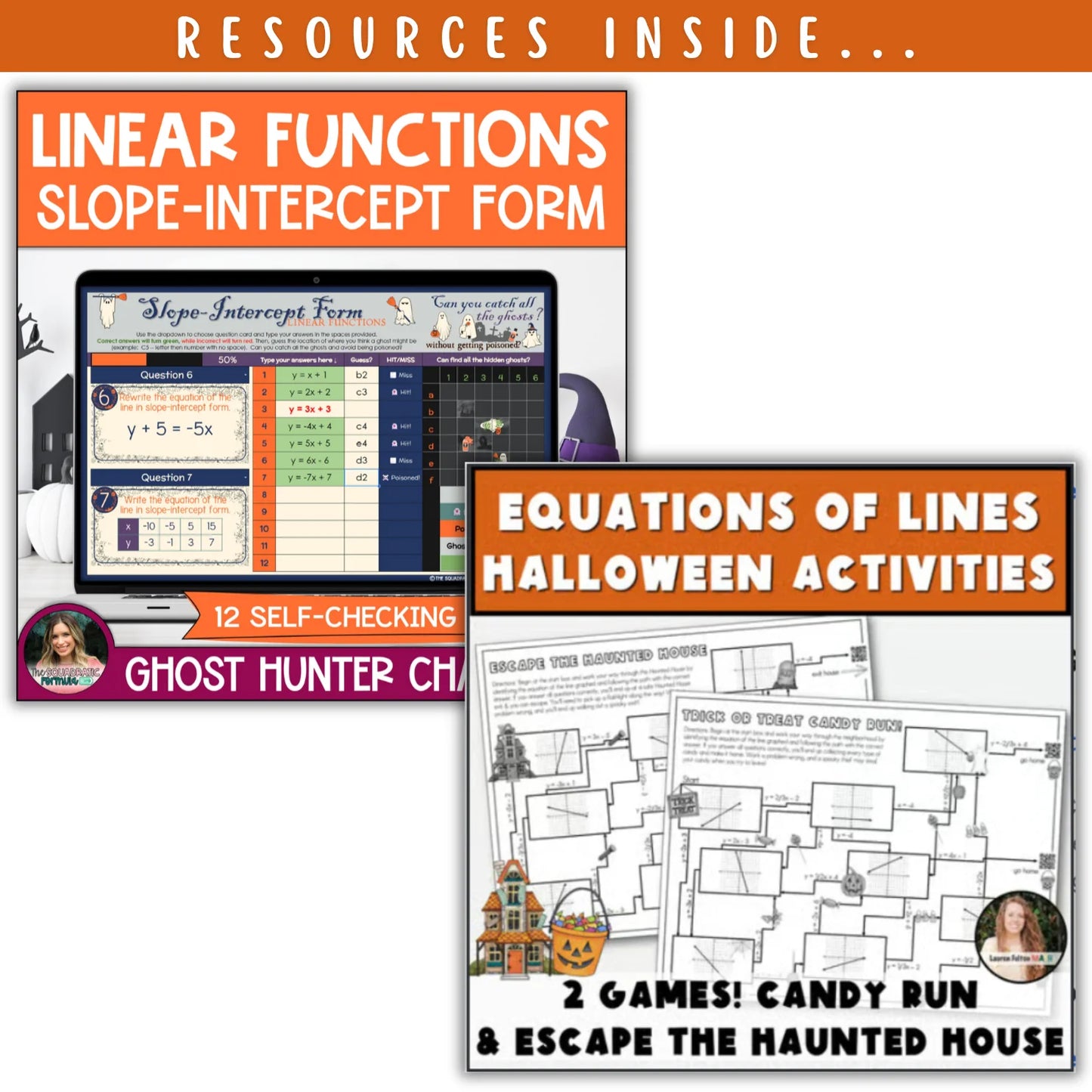 Linear Equations/Functions: Fall + Halloween Mini Bundle 🍁🎃