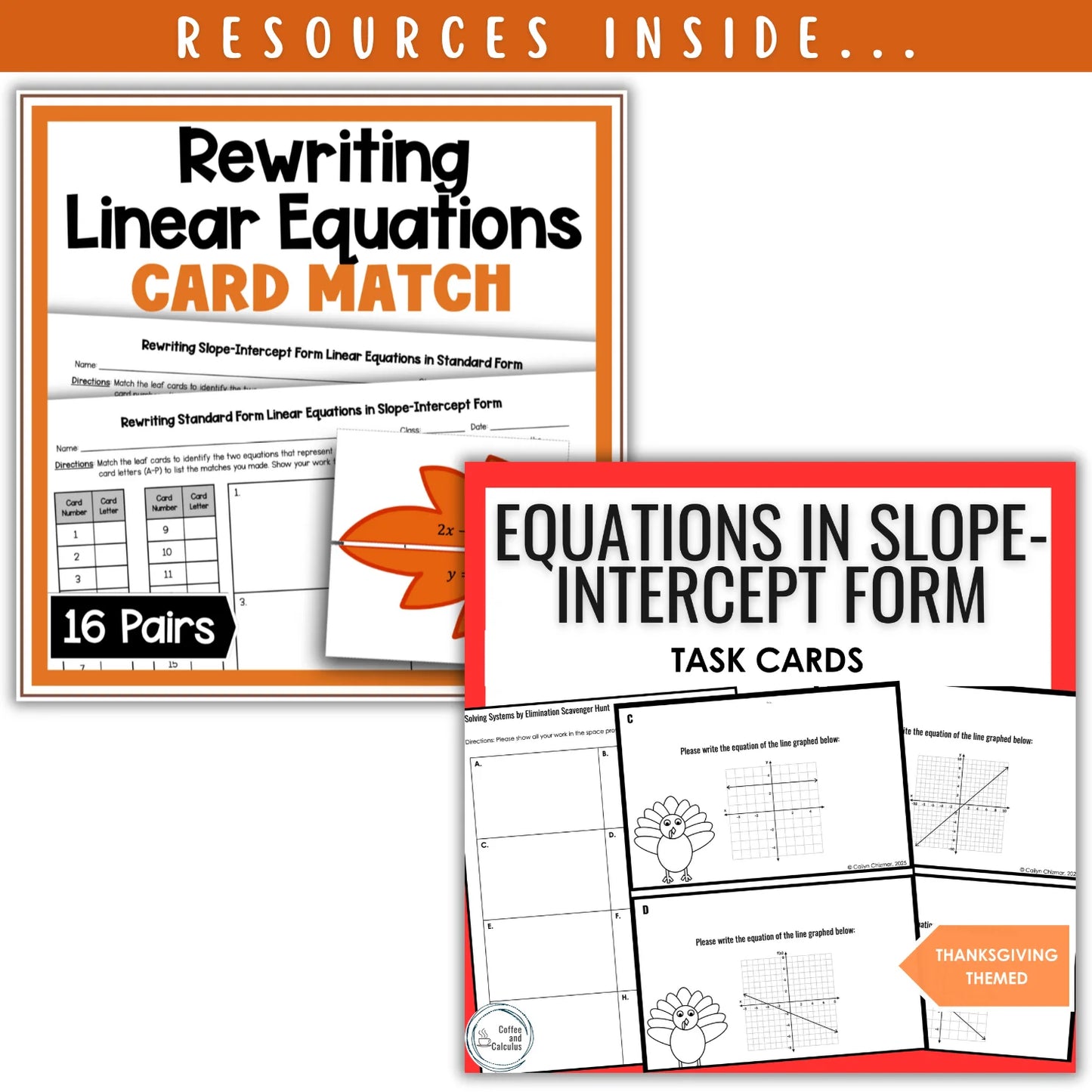 Linear Equations/Functions: Fall + Halloween Mini Bundle 🍁🎃