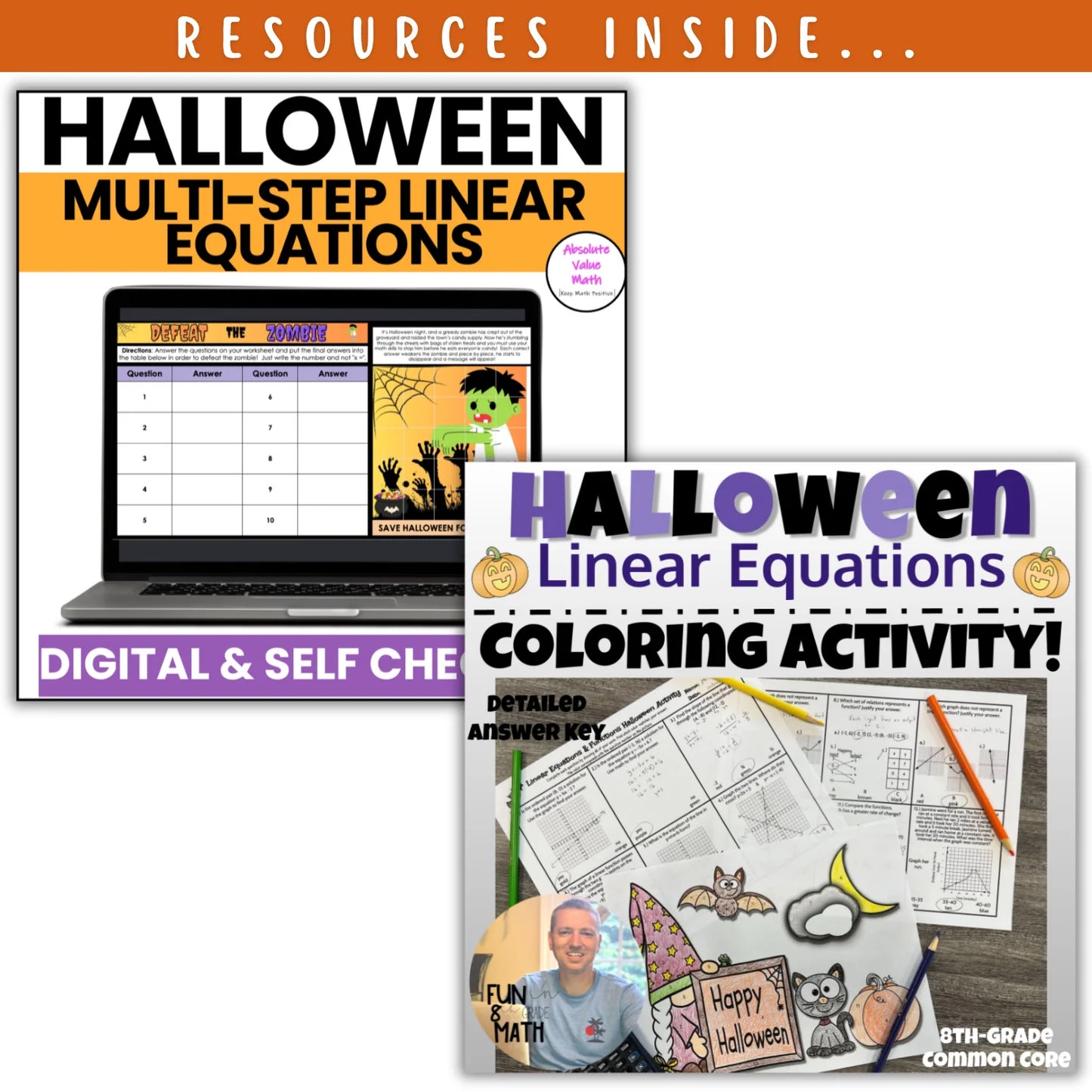 Linear Equations/Functions: Fall + Halloween Mini Bundle 🍁🎃