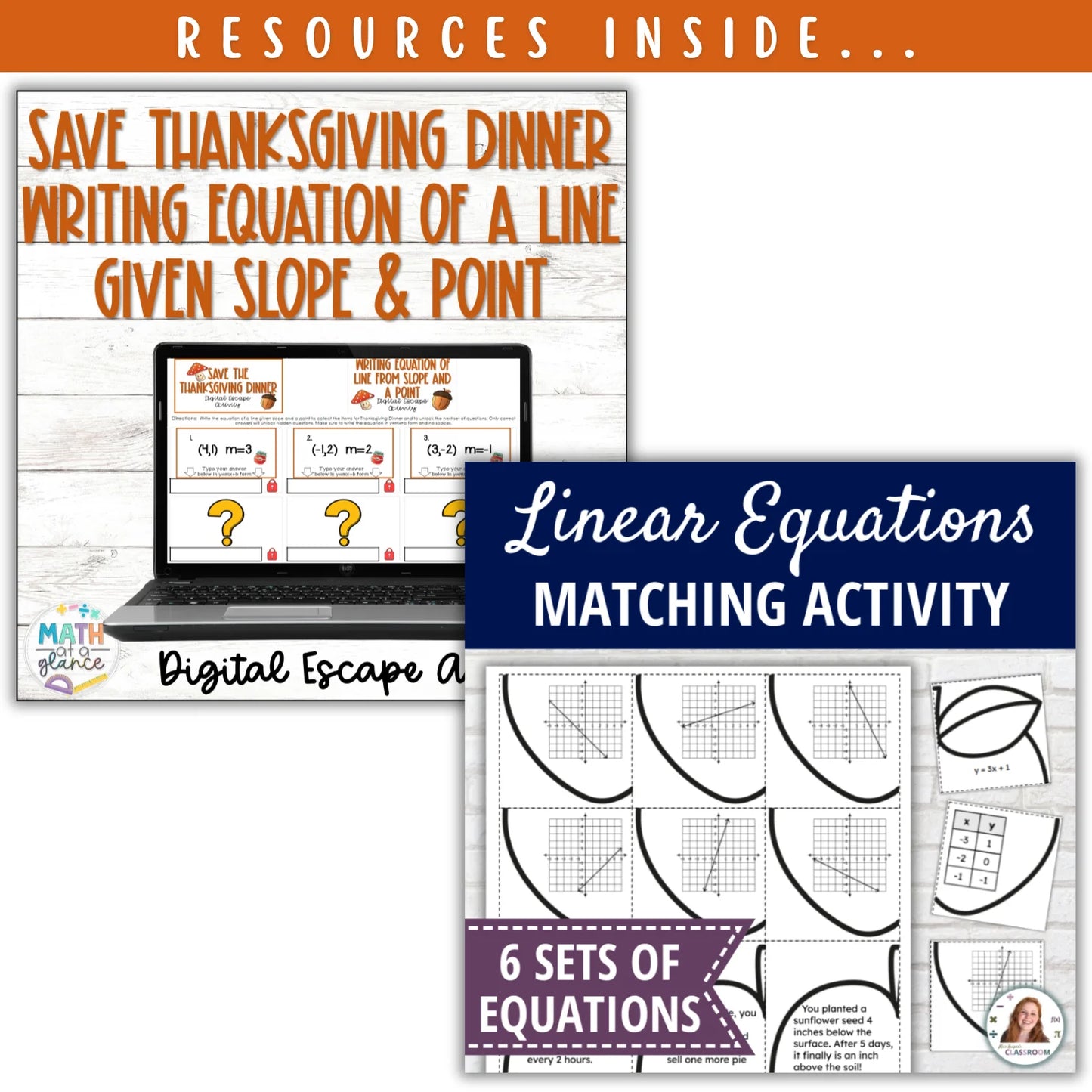 Linear Equations/Functions: Fall + Halloween Mini Bundle 🍁🎃