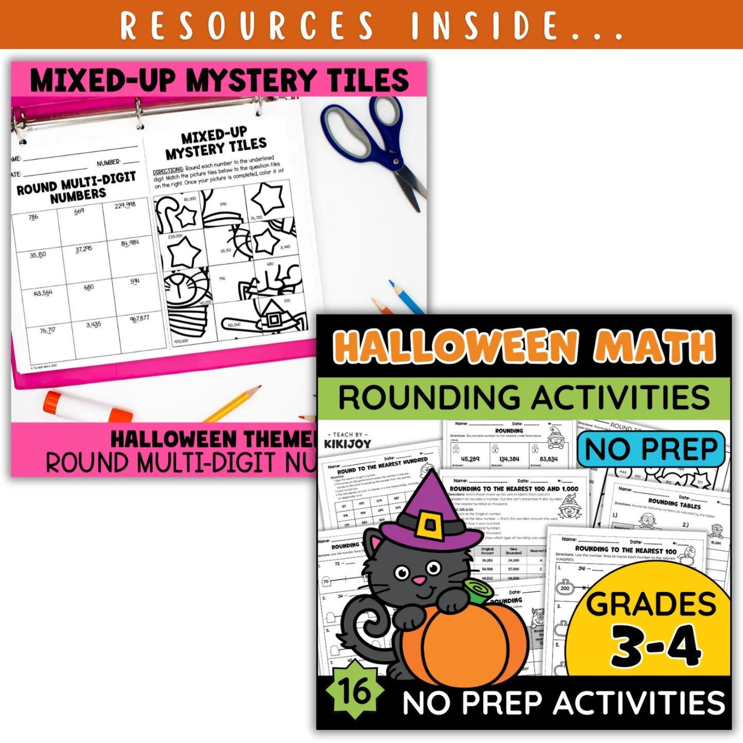 Rounding Whole Numbers: Fall + Halloween Mini Bundle 🍁🎃
