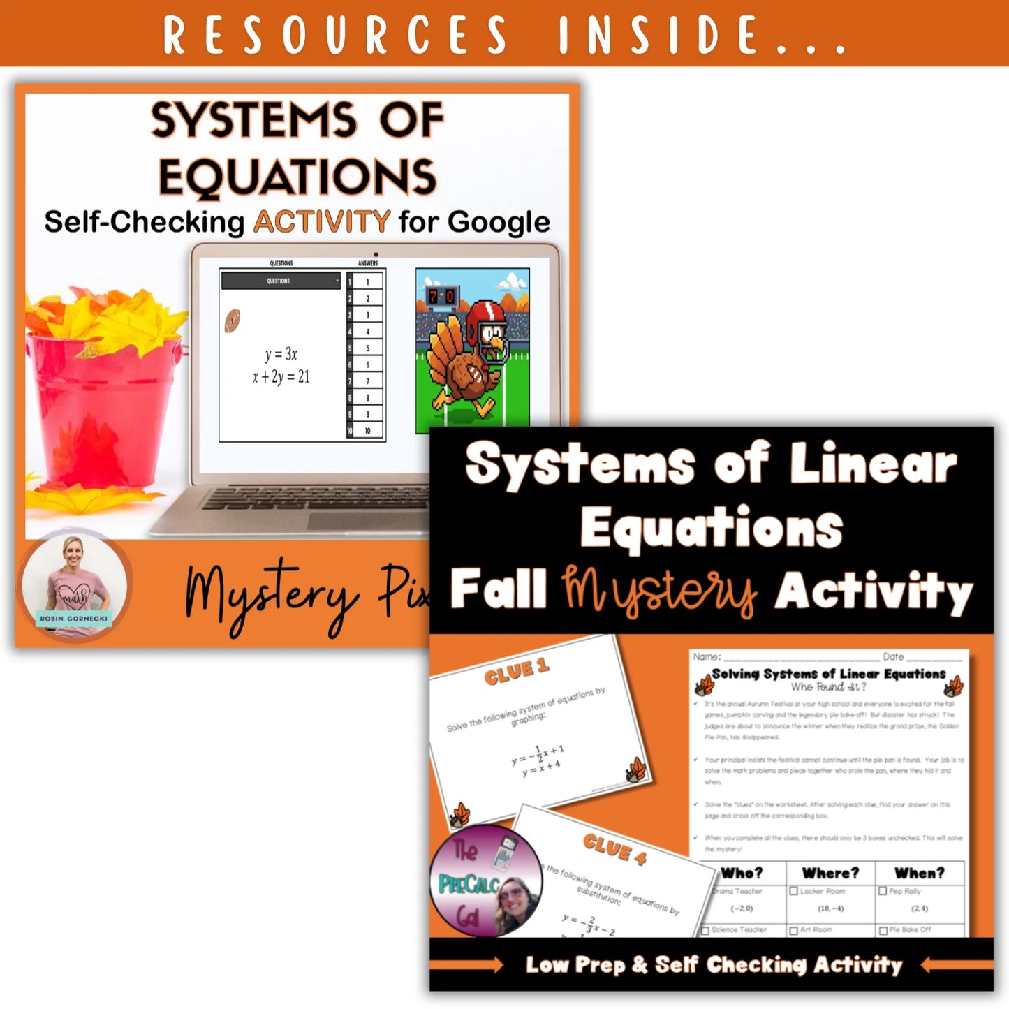 Systems of Equations: Fall + Halloween Mini Bundle 🍁🎃