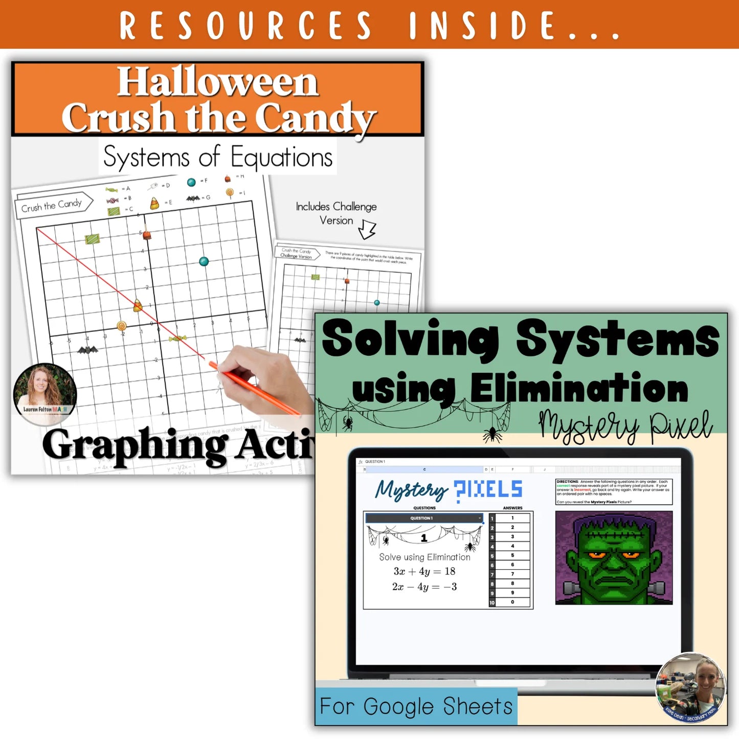 Systems of Equations: Fall + Halloween Mini Bundle 🍁🎃