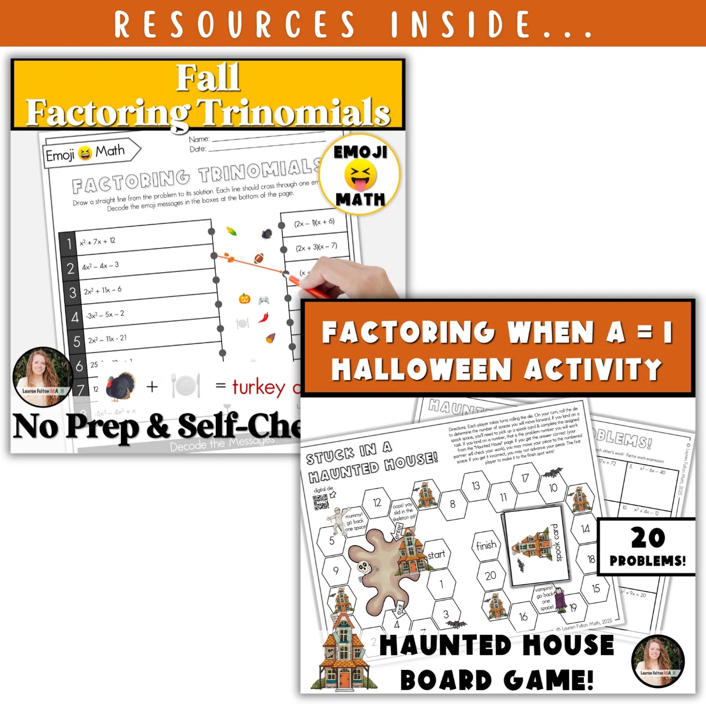 Factoring Quadratic Functions: Fall + Halloween Mini Bundle 🍁🎃