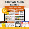 Operations with Fractions & Decimals : Fall + Halloween Mini Bundle 🍁🎃