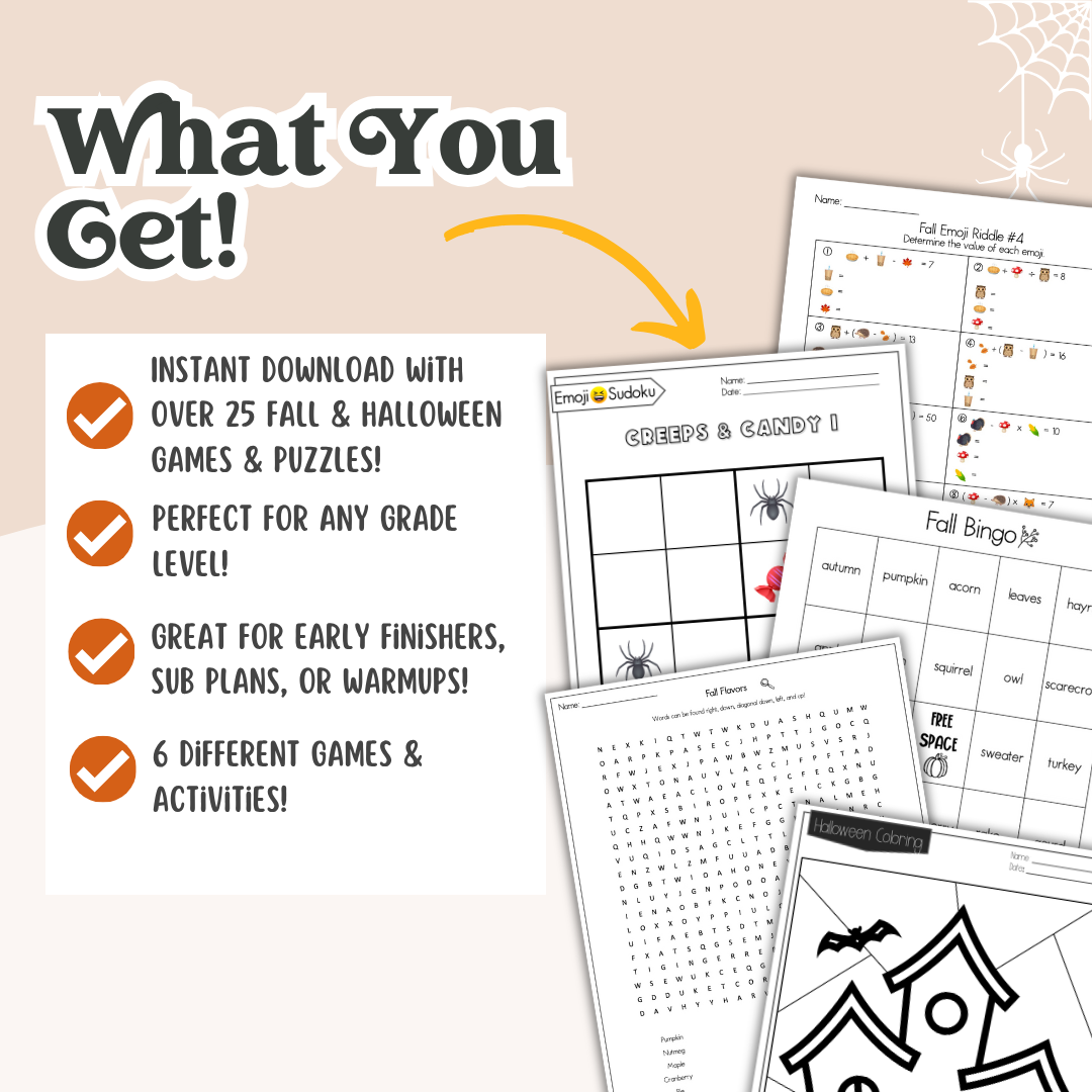 Halloween & Fall Puzzle + Activity Pack!
