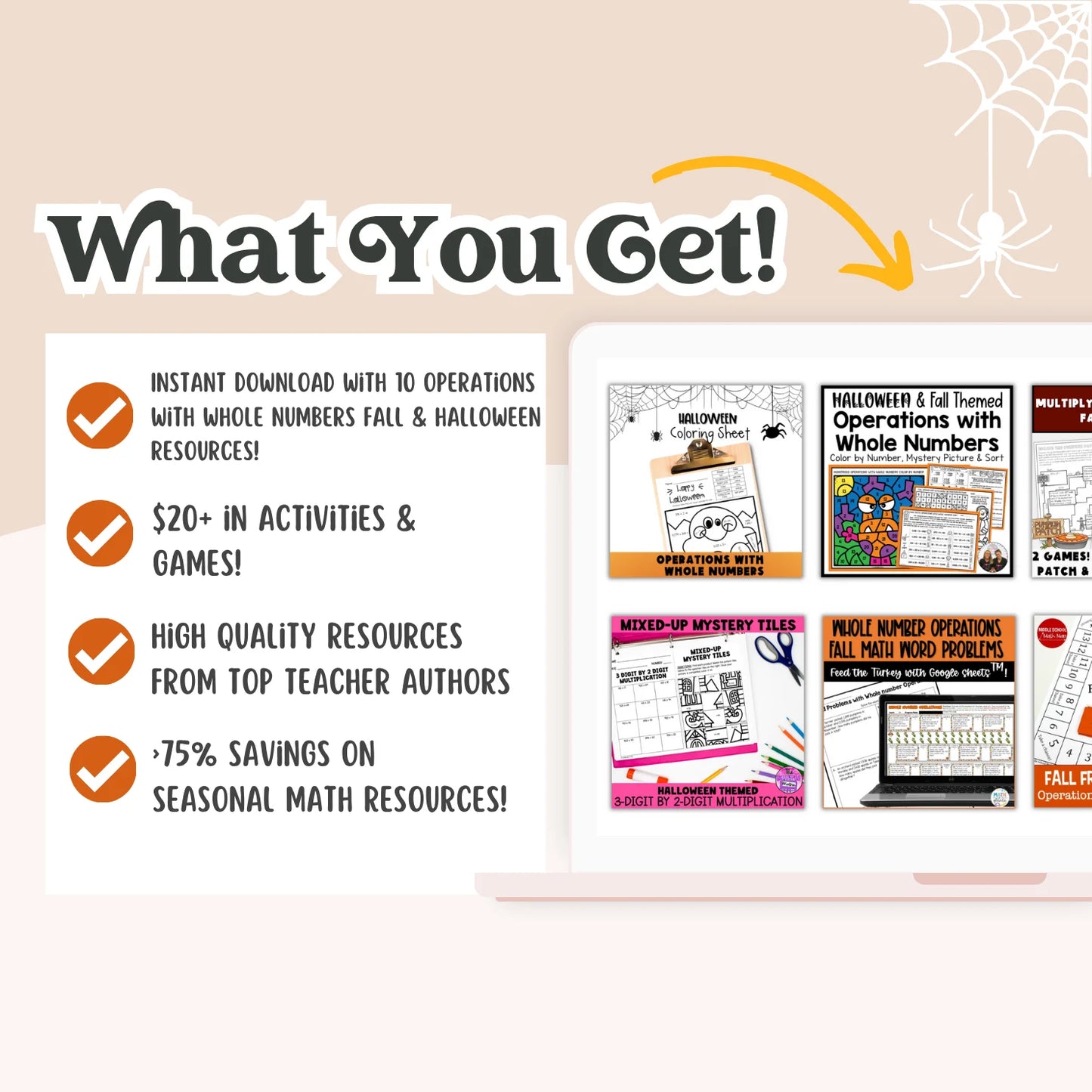 Operations with Whole Numbers: Fall + Halloween Mini Bundle 🍁🎃