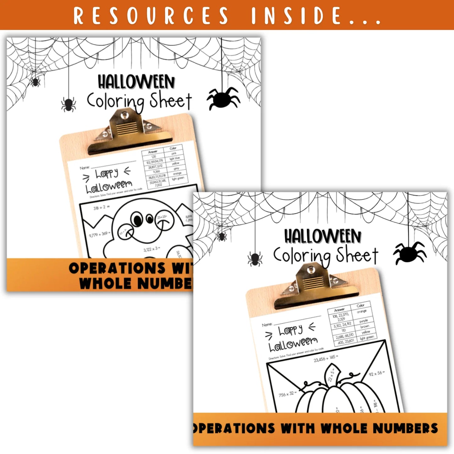 Operations with Whole Numbers: Fall + Halloween Mini Bundle 🍁🎃