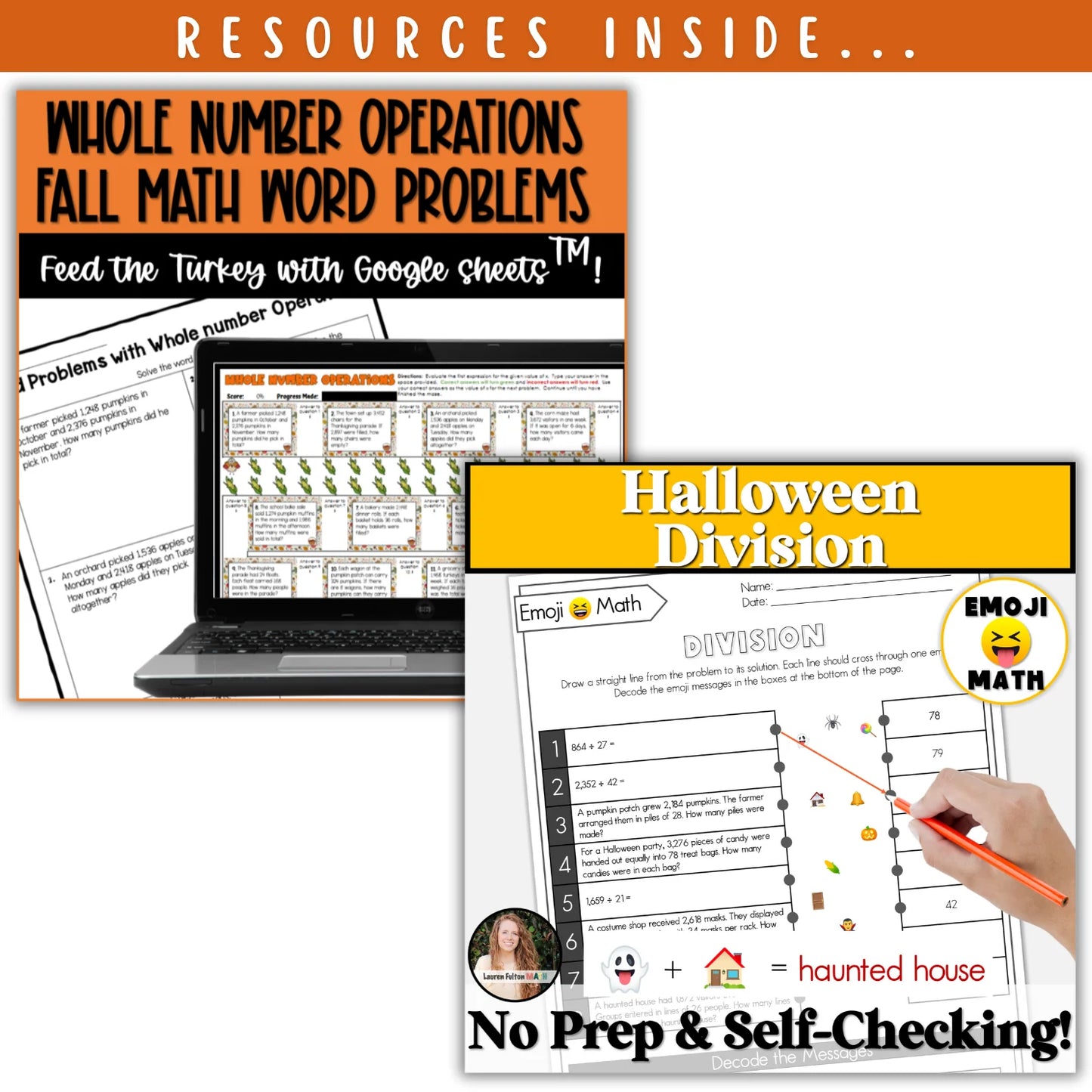 Operations with Whole Numbers: Fall + Halloween Mini Bundle 🍁🎃