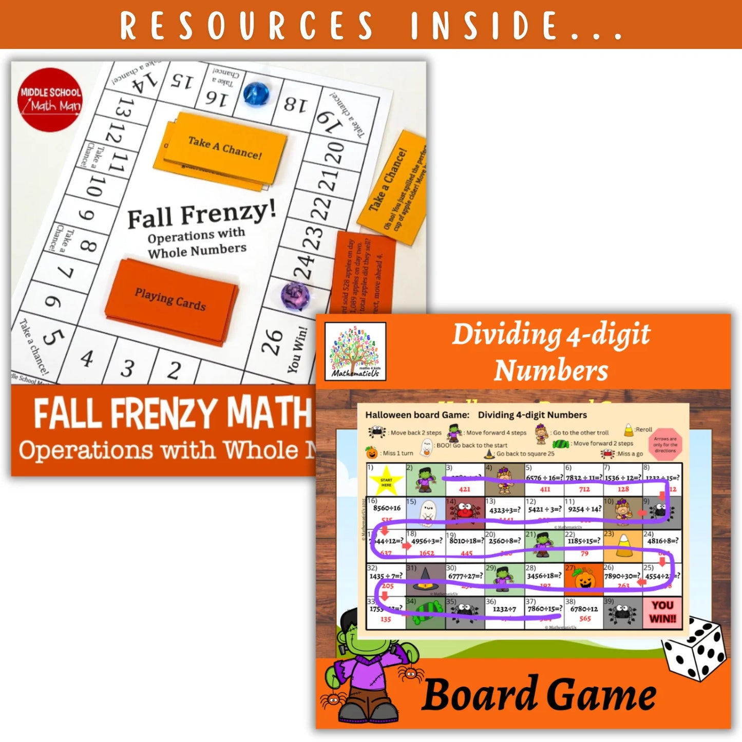 Operations with Whole Numbers: Fall + Halloween Mini Bundle 🍁🎃