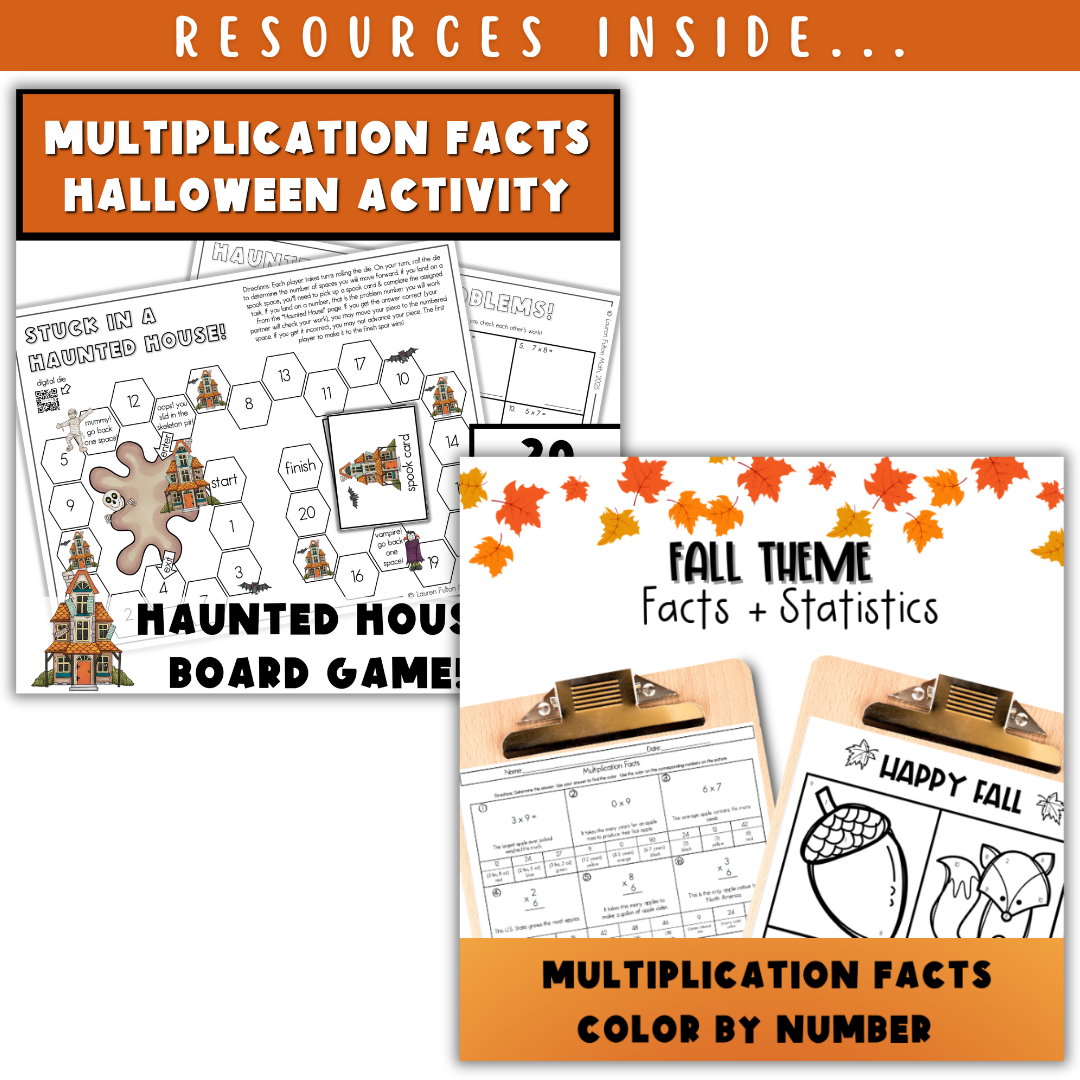 Multiplication Facts: Fall + Halloween Mini Bundle 🍁🎃