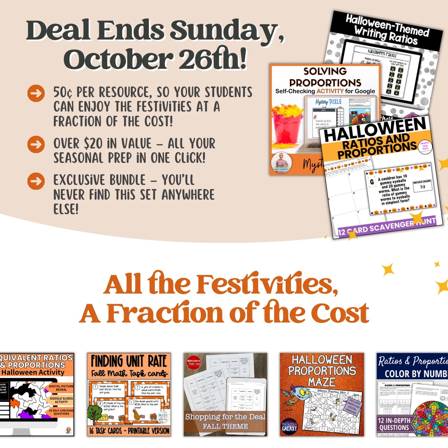 Ratios and Proportions: Fall + Halloween Mini Bundle 🍁🎃