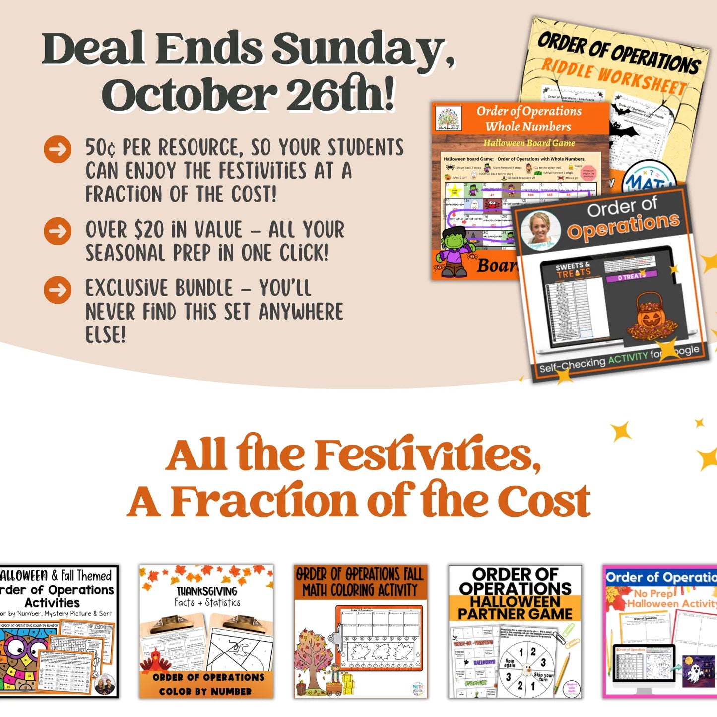 Order of Operations: Fall + Halloween Mini Bundle 🍁🎃